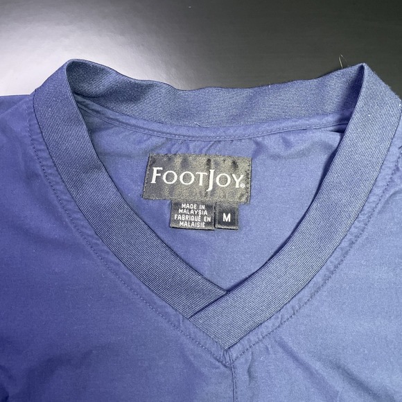 FootJoy V-neck Long-Sleeve - Men's Medium M- Golf Wind Pullover Jacket Navy Blue - Picture 5 of 7